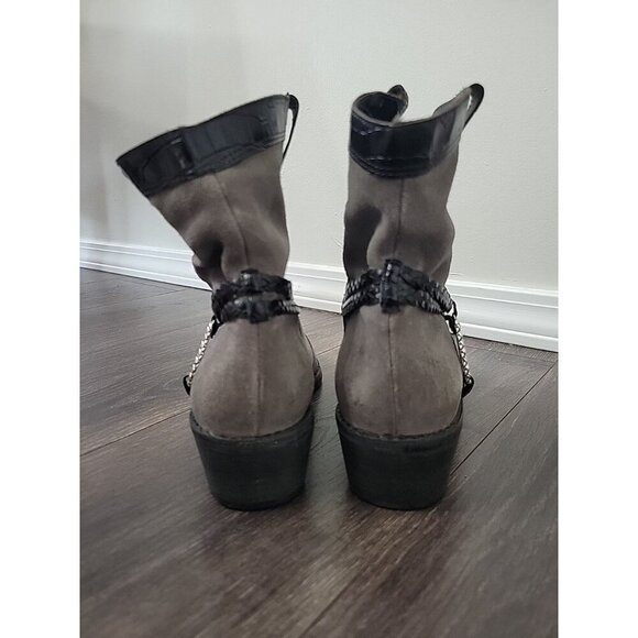Brighton Black and Gray Ankle Boots - Picture 7 of 8
